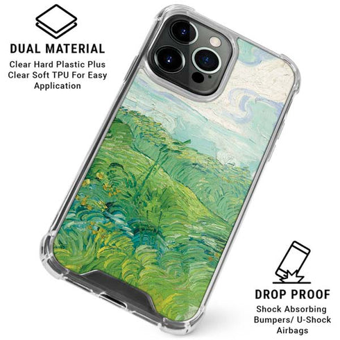 Green Wheat Fields by Vincent van Gogh iPhone 16 Pro Clear Case